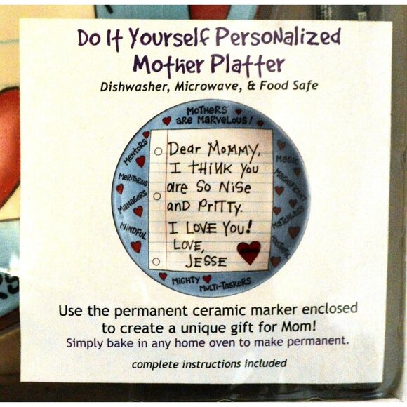 Do It Yourself Personalized Mother Platter 11" Our Name is Mudd Mothers Day NEW - Picture 4 of 6